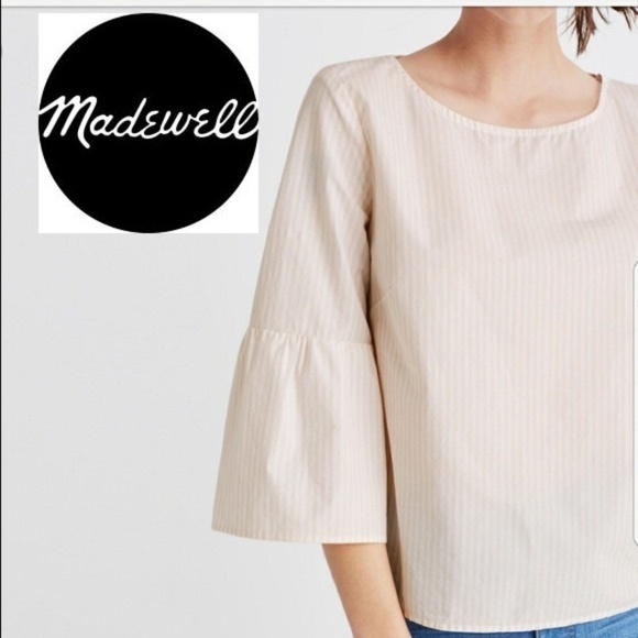 Madewell Tops - MADEWELL Striped Bell Sleeve Blouse